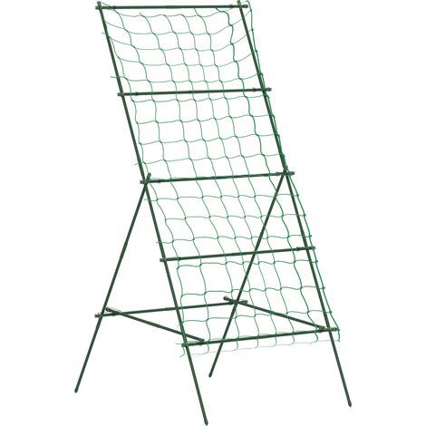 AMXCNOY Treillis en acier à emboîter, antirouille, support en forme de A pour plantes grimpantes, 101 x 133 x 227 cm, treillis de jardin, treillis pour légumes, fleurs, plantes grimpantes, vert (1/5)