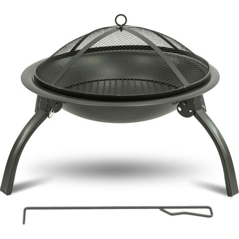 MaxxGarden - Brasero con protección contra chispas para relajarse – Brasero para barbacoa para jardín, balcón y terraza – Chimenea de jardín para relajarse con llamas crujientes (1/5)