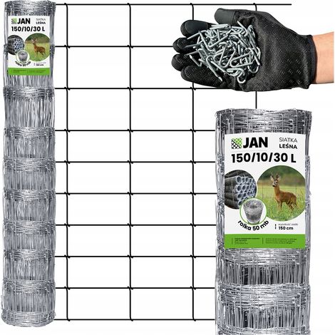 Grillage pour clôture forestière 150/10/30 L, 100 m, livraison gratuite, pour la construction ou la protection contre les cerfs.