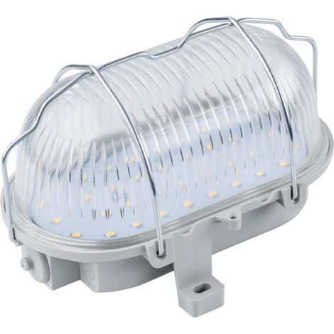 Lámpara LED de lámpara ovalado para exterior, taller, 7 W, gris, 56750 - as – Schwabe