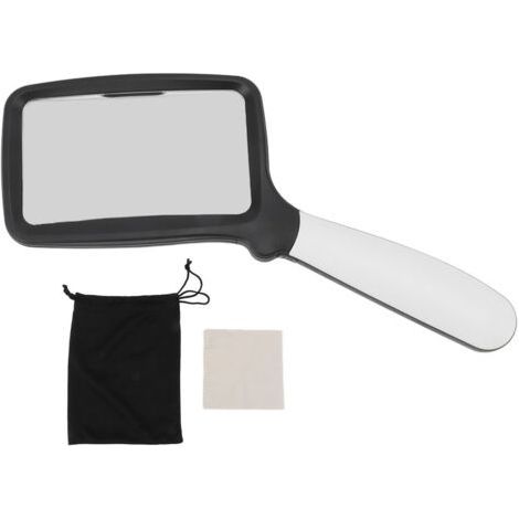 Lupa de bolsillo plegable con 5 luces LED, lupa de lectura rectangular de gran formato 3X, brillo LED ajustable para personas mayores. (1/5)