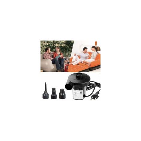 Gonfleur/dégonfleur électrique portable 150 W avec 3 embouts pour matelas, camping, lits, bateaux et oreillers. (1/3)
