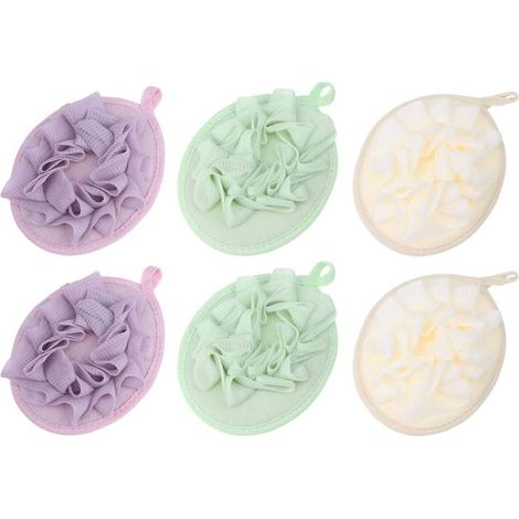 Lot de 6 Boules de Bain Éponge à Souple Fleur de Bain en Couleur Unie (1/5)