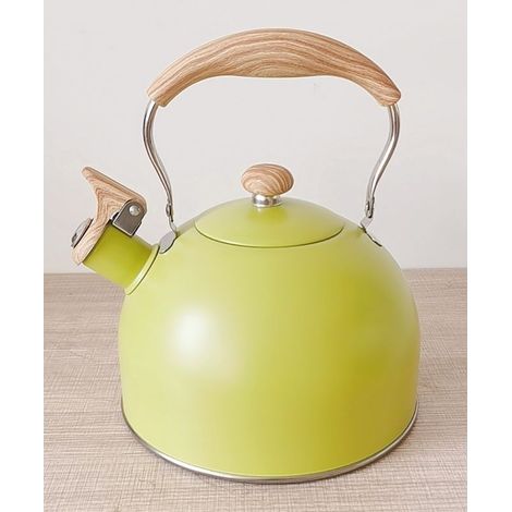 Bouilloire Sifflante, 2.5L Bouilloire Sifflante Induction Gaz, Bouilloire En Acier Inoxydable Bouilloire Théière Sifflante Pour Induction Cuisinières Gaz, Faciles À Nettoyer(Jaune) (1/5)
