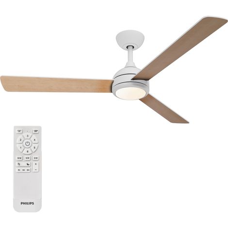 Ventilatore da soffitto con luce LED da 132 cm, telecomando, luce bianca regolabile (1/5)