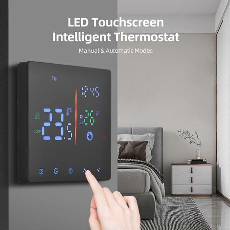 Thermostat intelligent tactile, mode manuel, mode automatique, contrôleur de température numérique programmable Thermo