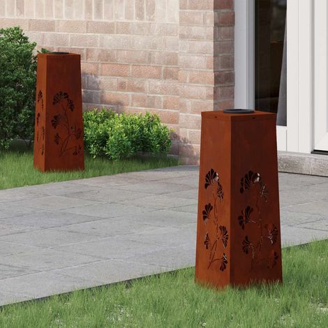 Solar LED Weg Licht 2 pcs Rostig Wetterfeststahl