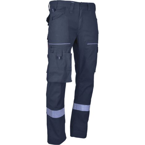 Pantalon de travail stretch multipoches LMA ELEVATEUR Bleu Foncé 42 (1/2)