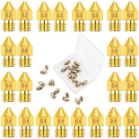 Lot de 24 buses d'extrusion pour imprimantes 3D Makerbot, Creality CR-10 et Ender 3/5 - Haute qualité (1/5)