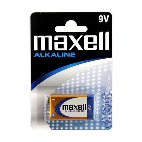 Pile alcaline Maxell 9V 6LR61 blister1 723761.04.EU (1/2)