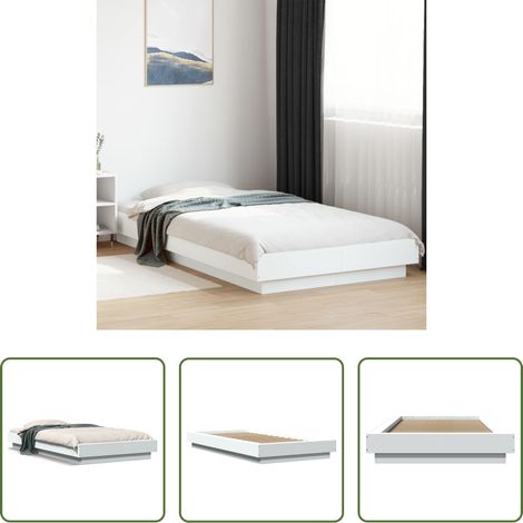 Weiß Bett - Bettgestell Weiß 90x200 cm Holzwerkstoff (1/5)