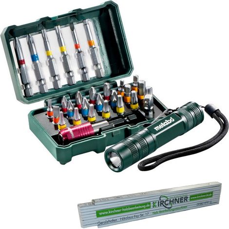Metabo Bit-Box 29tlg Flashlight -PL100 Lampe + Maßstab Kirchner Edition (1/5)