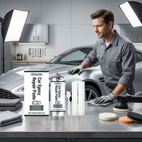 Epoxid-Reparaturmasse für Fahrzeuge – einfach anzuwenden und bietet starke Haftung. 50 ml Reparaturmasse + Applikator 1 + Spachtel 1 -- BIEMMEDUE (1/5)