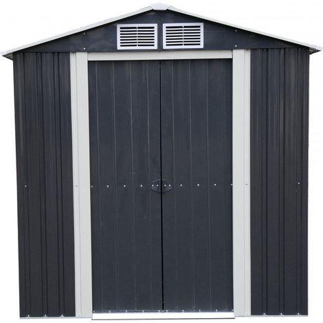 Casetta da giardino in metallo 195x131 cm – Capanno con superficie 2,55 m² – Tetto due falde – Doppia porta 75 cm – AM2013.2 Foresta (1/5)