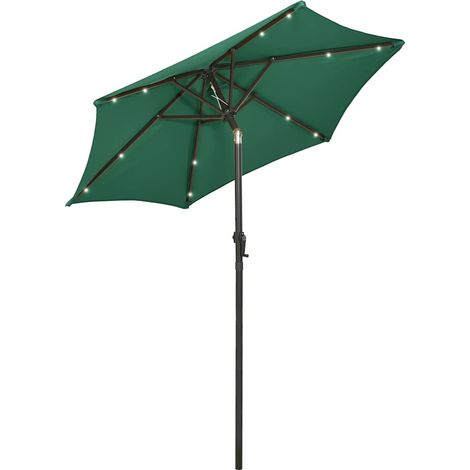 Ombrellone Parasole da Giardino con Luci LED Verde 200x211 cm Alluminio (1/5)