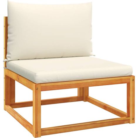 Maison Exclusive - Divano da giardino senza braccioli con cuscini in legno di acacia e corda (1/5)