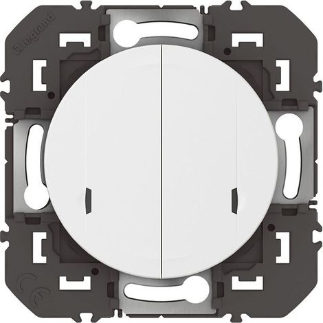 Interrupteur double avec Neutre connecté dooxie with Netatmo sans plaque blanc (600082A) (1/4)