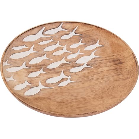 Signes Grimalt Scatole e vassoi per piatti di pesce grandi Vassoio decorativo rotondo marrone - 2x22x22 cm