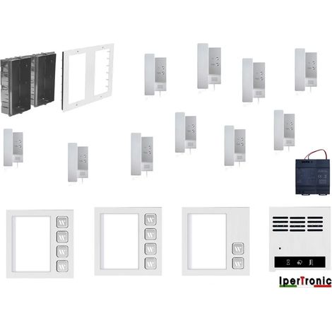 Kit citofono da incasso dieci famiglie 2 fili professionale 10 tasti