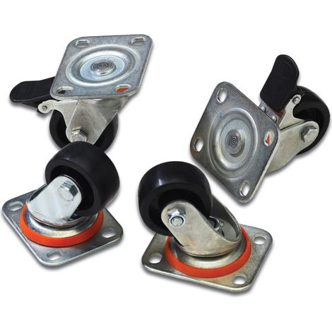 Digitus DN-19 Castor roulettes verrouillables noir argent (1/3)