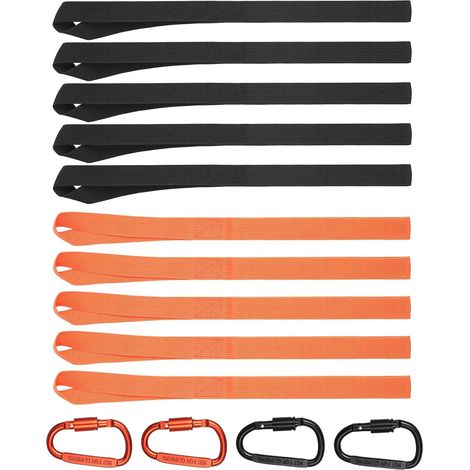 10 Pièces Soft Loops Sangles de Moto, 25 mm x 20 cm, Sangle de Remorquage Vélo, Anneaux d'arrimage Voiture, Boucles Doubles Sangles d'arrimage Souples pour Voitures Motos ATV, avec 4 Crochets (1/5)