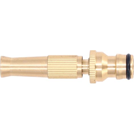 Buse de tuyau d'arrosage à jet haute pression réglable avec raccord rapide en laiton pour jardin (1/5)
