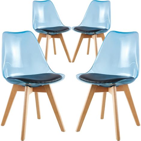 Sedie da pranzo design trasparente blu - Linda (1/4)