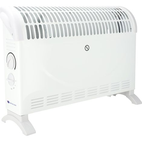 Convecteur Thermique Électrique 2000W avec Fonction Turbo, Grille-Pain Radiateur Mobile, 3 Niveaux de Puissance, Thermostat Réglable, Protection Surchauffe, Blanc (1/5)