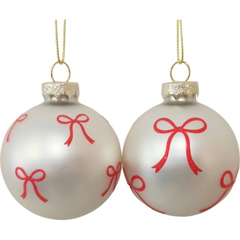 Mömax Christbaumkugel-Set Milo Rot/Weiß 2-teilig (1/5)