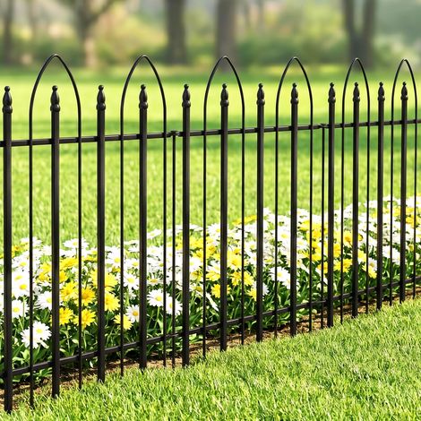 Clôture de Jardin décorative en métal -81 H 61 L cm 5 Panels- Clôture Pliante pour Chien, Animal de Compagnie, Parterre de Fleurs, Cour, barrière pour Animaux (1/5)