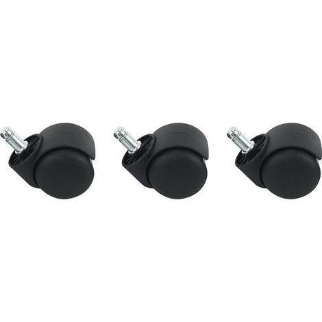 50mm Chaise De Bureau Roulettes Roulettes - Jeu De 5 - Noir (1/3)