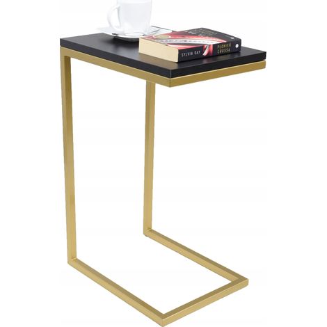 Mesa auxiliar fabricada con perfiles Gold Black (1/4)