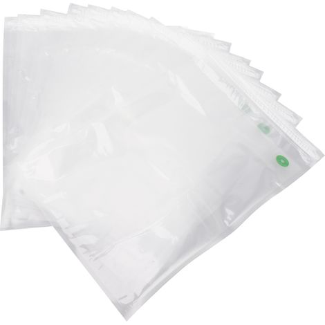 10 sichere und wiederverwendbare, vakuumversiegelte Lebensmittelbeutel aus Polyethylen, 40 x 26 cm / 15,75 x 10,24 Zoll, zur Aufbewahrung von Lebensmitteln und Snacks zu Hause (1/5)