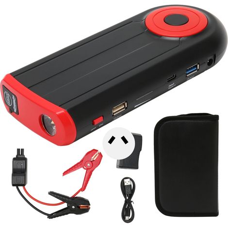 Batterie de démarrage 12V 1000A crête 12000mAh, booster de voiture portable IP65 étanche, prise AU 100-240V avec lampe LED (1/5)