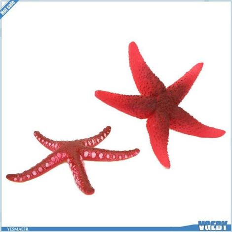 Ashata Étoile de mer lumineuse de simulation d'aquarium Étoile de mer décorative en silicone, figurine animalerie decoration (1/5)