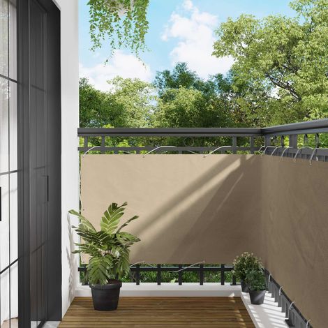 vidaXL Balcony Screen Beige 100 x 500 cm Oxford Fabric