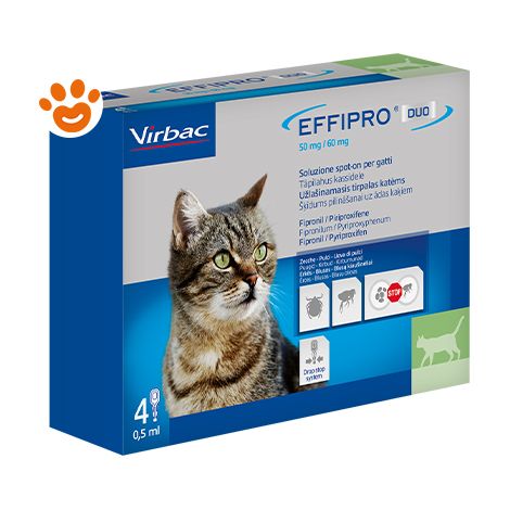 Virbac Cat Effipro Duo Spot-On - Virbac Cat Effipro Duo Spot-On - Confezione Da 4 Pipette