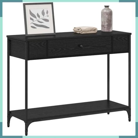 883512 Table console Chêne noir 100 x 34.5 x 75 cm Bois d'ingénierie (1/5)
