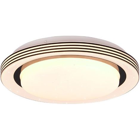 Plafoniera LED, plastica, nero opaco, 27x7x27 cm, Atria (1/5)