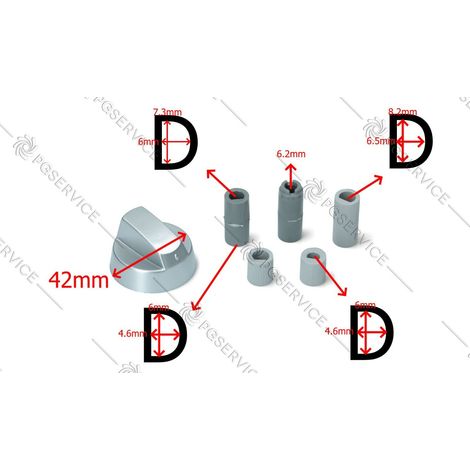 Kit manopola universale argento forno piano cottura cucina inserti mezzaluna (1/4)