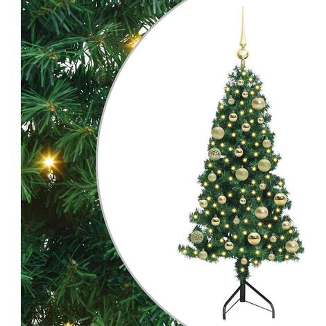 vidaXL Albero di Natale Artificiale Angolare con 150 LED Verde 120 cm (1/5)