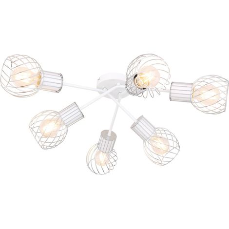 Plafonnier rond 6 lampes en métal design contemporain LUISE (1/4)