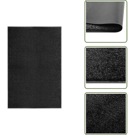 Tappetino per ingresso - vidaXL Zerbino Lavabile Nero 120x180 cm - Tappetino per esterno