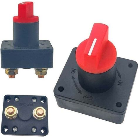 Kit de 2 interrupteurs de coupure de batterie 12 V / 60 V – 300 A – pour bateaux, voitures, motos, VTT et camions – conforme aux normes CE – montage facile (1/5)
