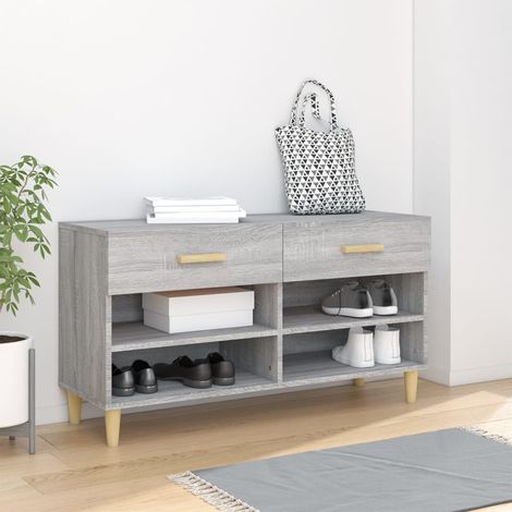 Shoe Cabinet Grey Sonoma 102x35x55 cm Engineered Wood vidaXL (1/5)