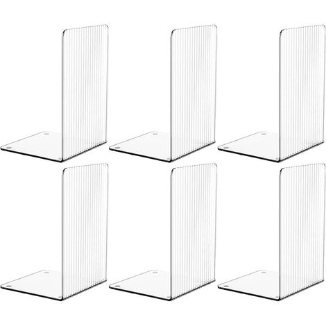 8er Set Buchstützen aus Acryl, transparent, L-Form, 18cm (1/5)