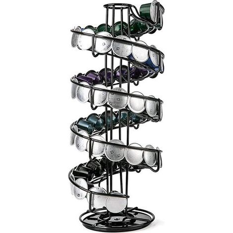 Support de rangement rotatif pour capsules de café, porte-dosettes en spirale, organisateur de capsules, tourniquet de stockage, étagère à café (1/3)