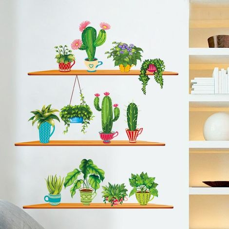 Décoration intérieure Cactus - Sticker mural pour salon - Papier peint artistique (1/5)