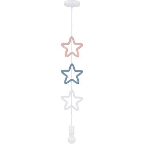 Suspension enfant blanche étoiles 1xE27 Candellux Single (1/3)