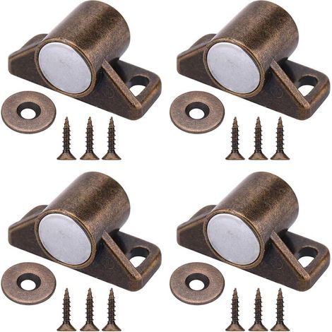 Stück magnetische Türriegel, Schranktürmagnete mit Edelstahlschrauben für den Verschluss von Küchenschrank-Schiebetüren (Bronze) (1/5)